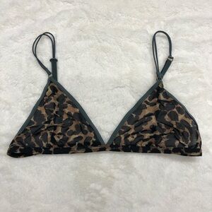 NEW love stories sheer mesh triangle bralette animal print cheetah leopard